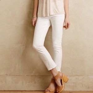 Anthropologie White Crop Jeans